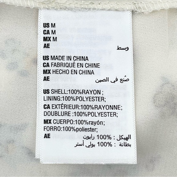 NWT AND NOW THIS Cream Floral Puff Sleeve Front Slit Midi Dress - Picture 12 of 13